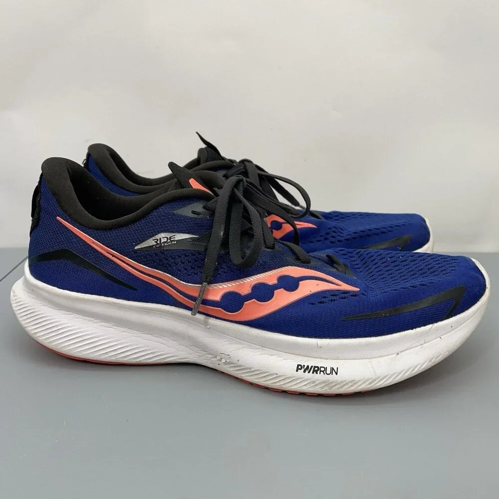 Saucony Ride 15 Sneakers Shoes Running Training Athletic Blue Mens 10.5